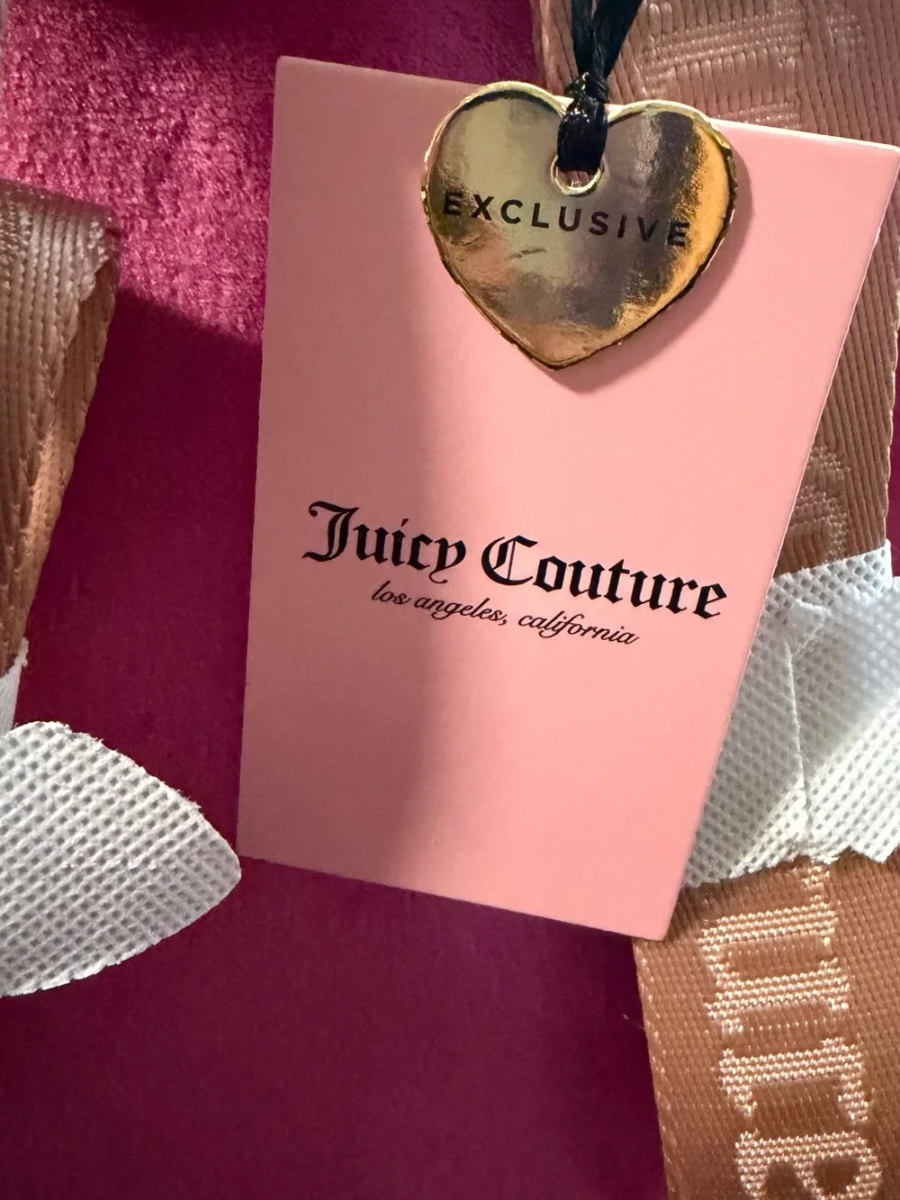 Juicy Couture Hot Pink Velvet Mini Backpack with Pom Charm